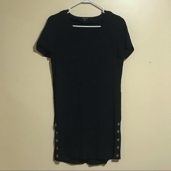 Madewell Little Black Dress With Side Buttons - Picture 2 of 6